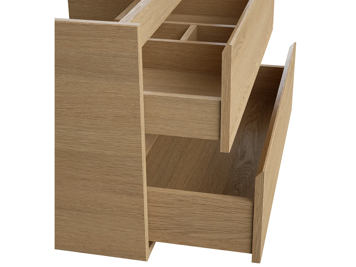 Meuble de salle de bain suspendu avec vasque à poser et miroir - Placage chêne - 80 cm - MILIPAM