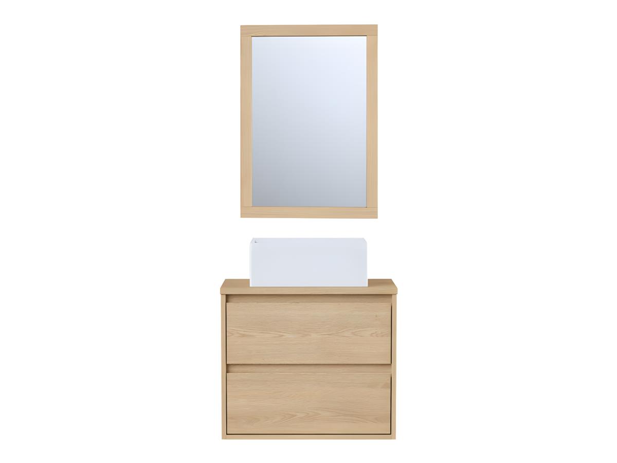 Waschbeckenunterschrank hängend mit Aufsatzwaschbecken & Spiegel - 60 cm - günstig online kaufen