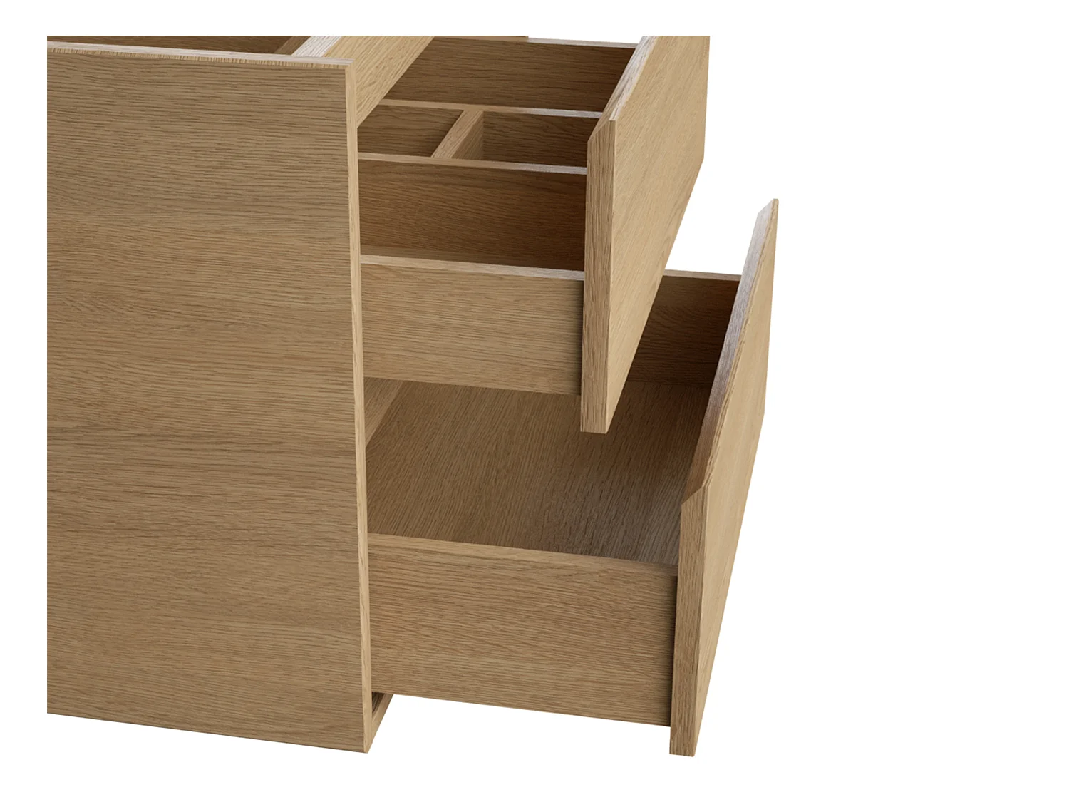 Meuble de salle de bain suspendu avec vasque à poser et miroir - Placage chêne - 60 cm - MILIPAM