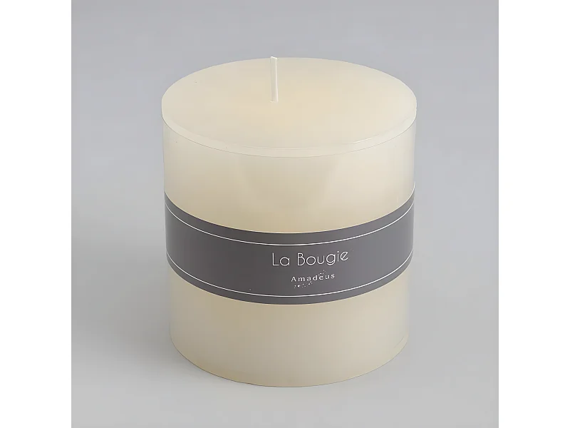 Bougie gros cylindre 10 X 10 cm crème (lot de 6)