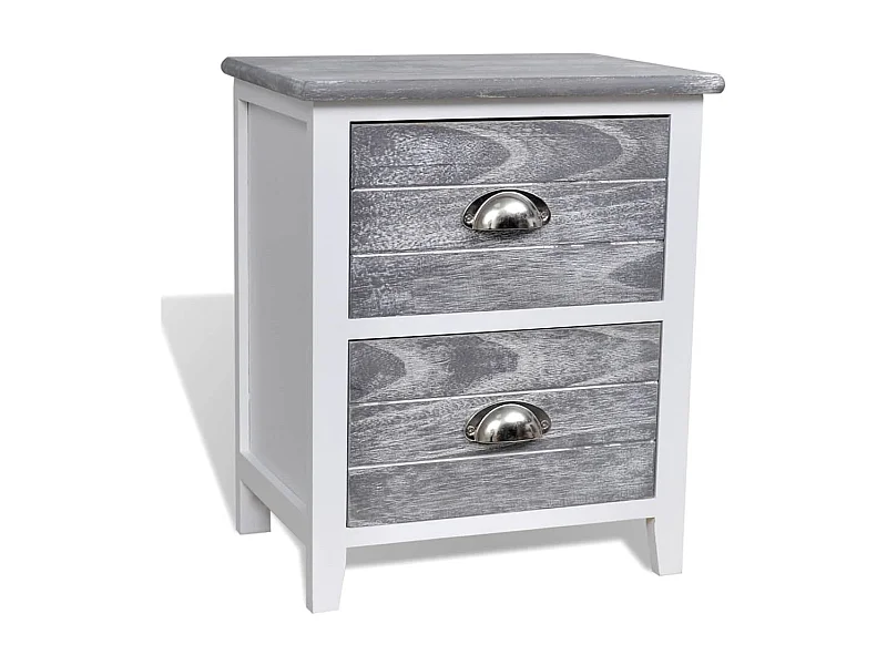 Comodino comodino cassettiera armadio mobili camera da letto 38 x 28 x 45 cm MDF grigio e bianco 1402041