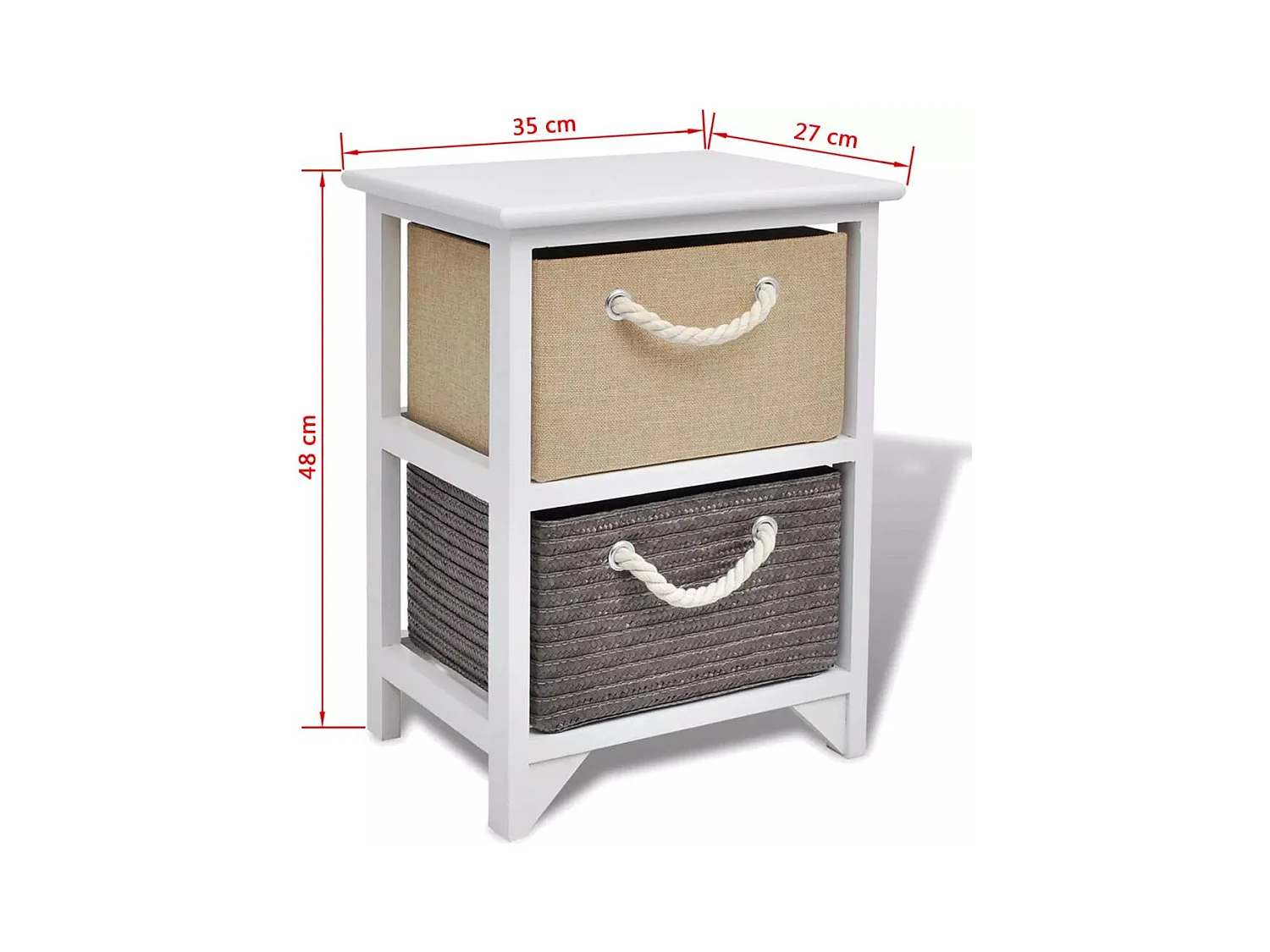 Table de nuit chevet bois marron 35 x 27 x 48 cm 1402061