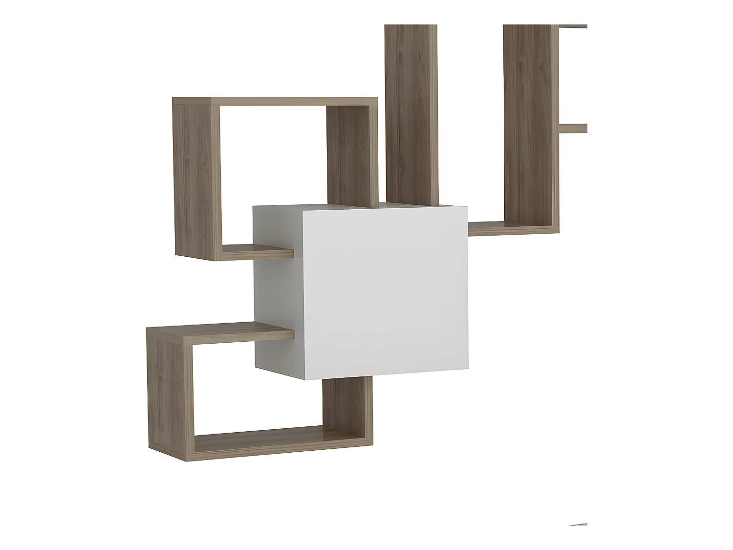 Mur TV avec rangements - Naturel clair et Blanc - TALOLI II