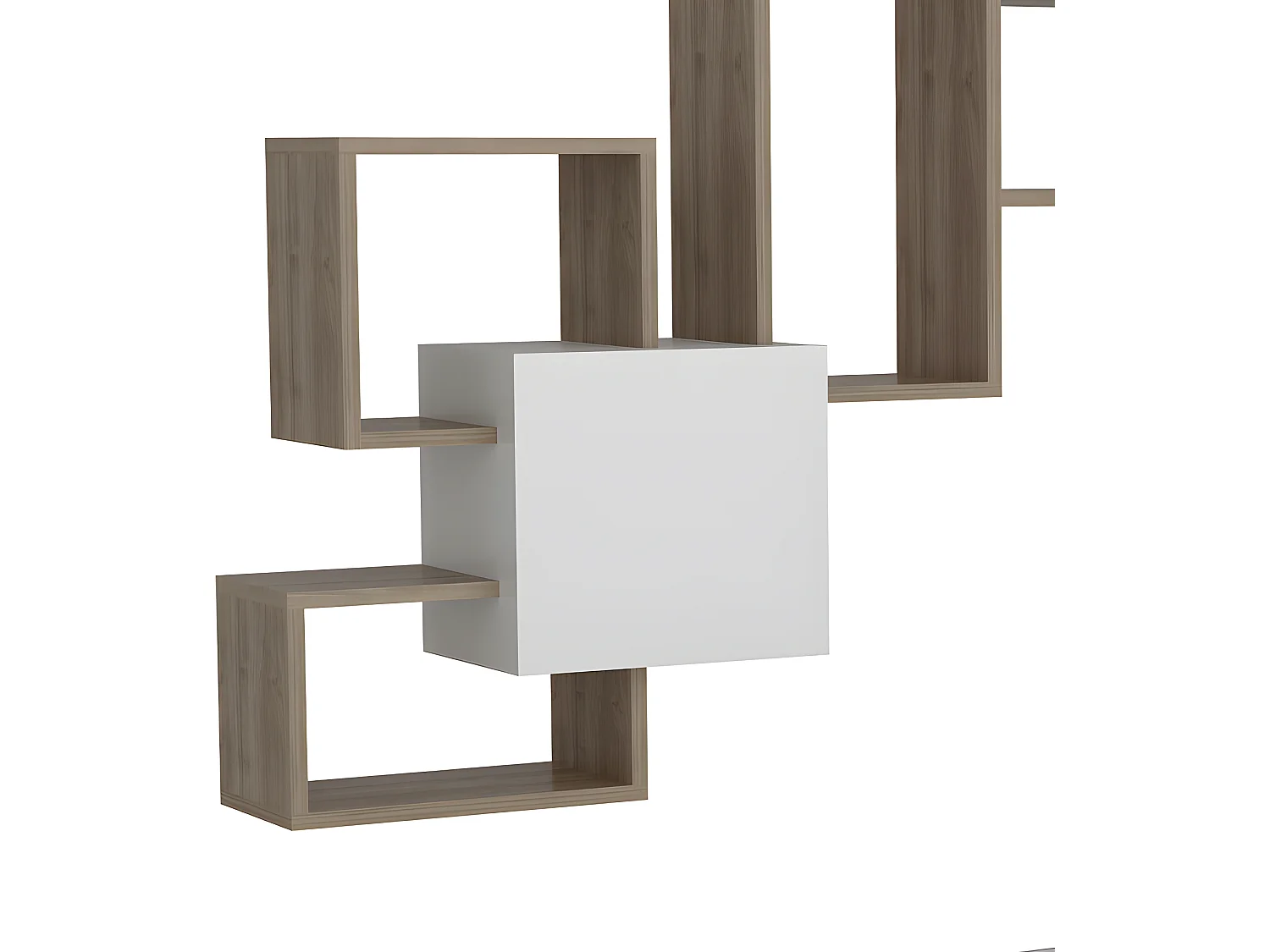 Mueble TV con almacenamiento - Natural claro y blanco - TALOLI II