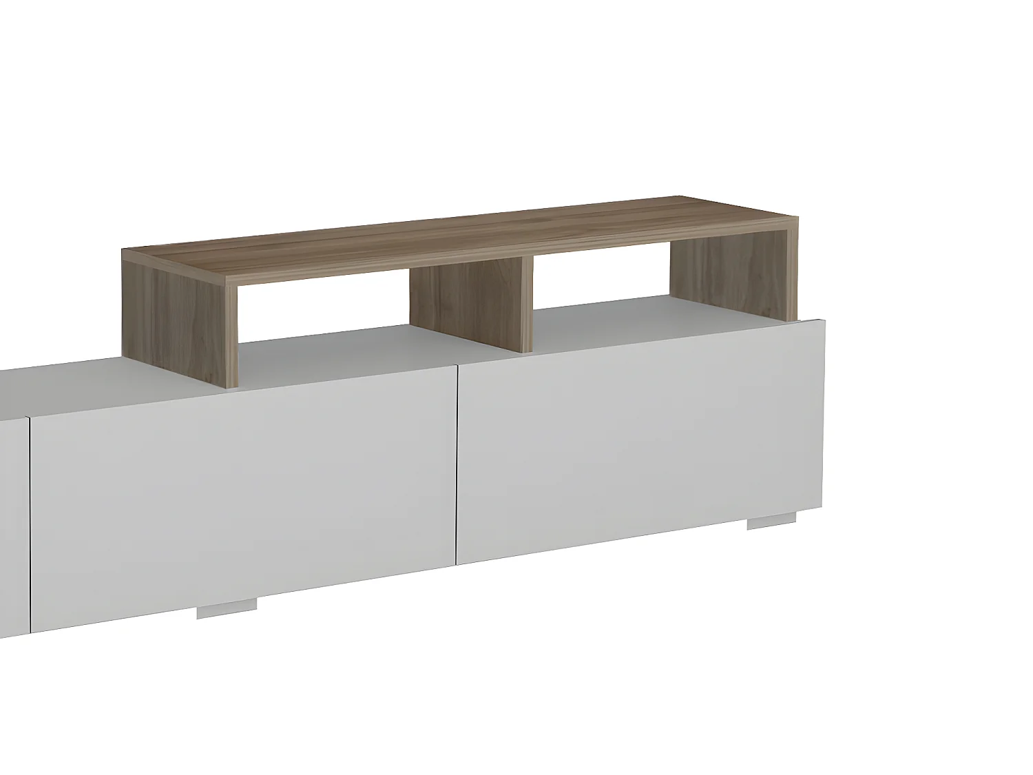 Mueble TV con almacenamiento - Natural claro y blanco - TALOLI II