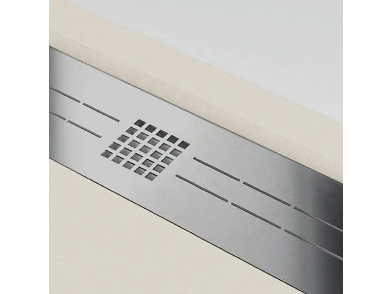 Plato de ducha resina ELITE crema  70x100cm rejilla acero inox.