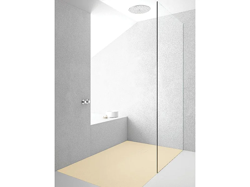Mineralguss-Duschwanne extra flach FUSION Schieferoptik BEIGE 100x160cm