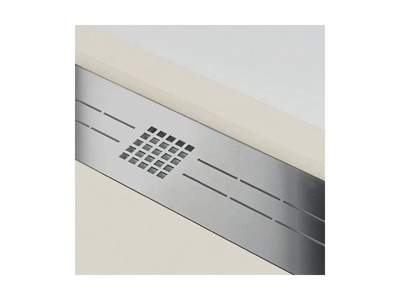 Plato de ducha resina ELITE CREMA  90x180cm rejilla inox