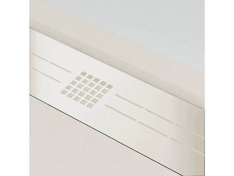 Plato de ducha resina ELITE CREMA  70x170cm rejilla inox