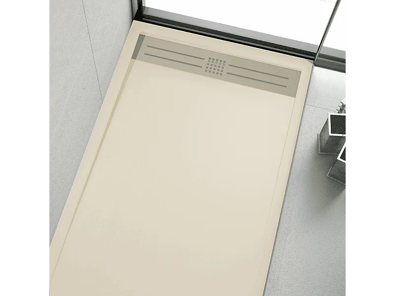 Plato de ducha resina ELITE CREMA  70x170cm rejilla inox