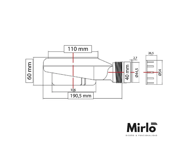 Plato de ducha resina VIC BLANCO  80x180 cm