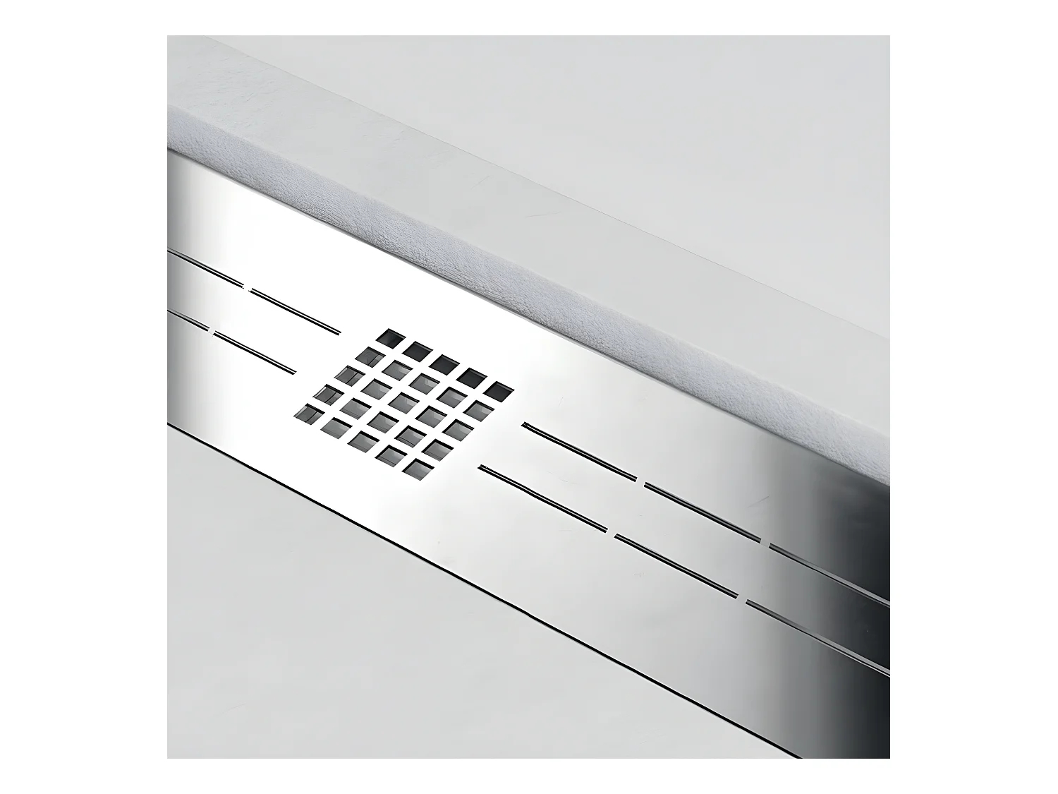 Plato de ducha resina ELITE BLANCO  80x190cm rejilla inox