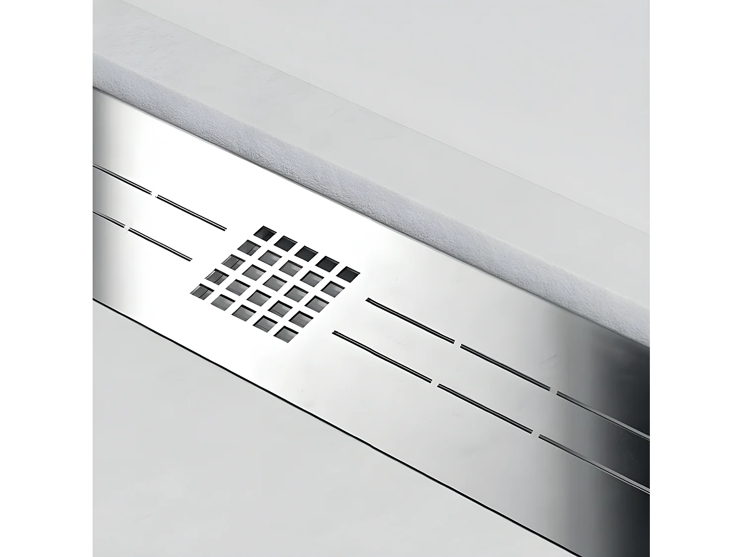 Plato de ducha resina ELITE BLANCO  80x190cm rejilla inox