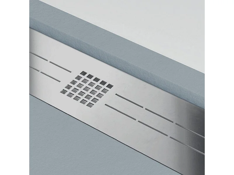 Plato de ducha resina ELITE ceniza  70x110cm rejilla acero inox.
