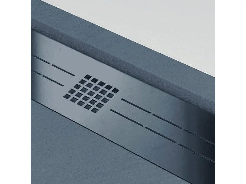 Plato de ducha resina ELITE ANTRACITA  70x130cm rejilla inox