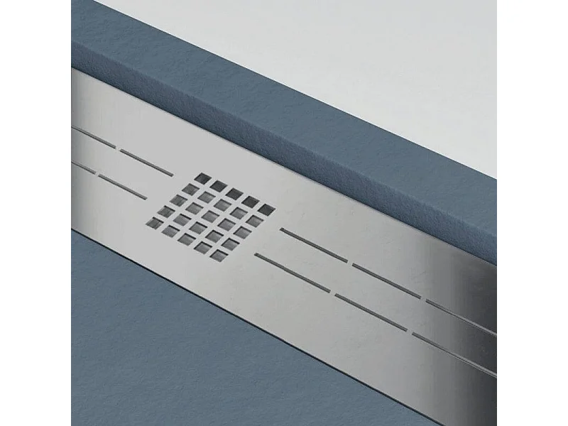 Plato de ducha resina ELITE antracita  80x110cm rejilla acero inox.