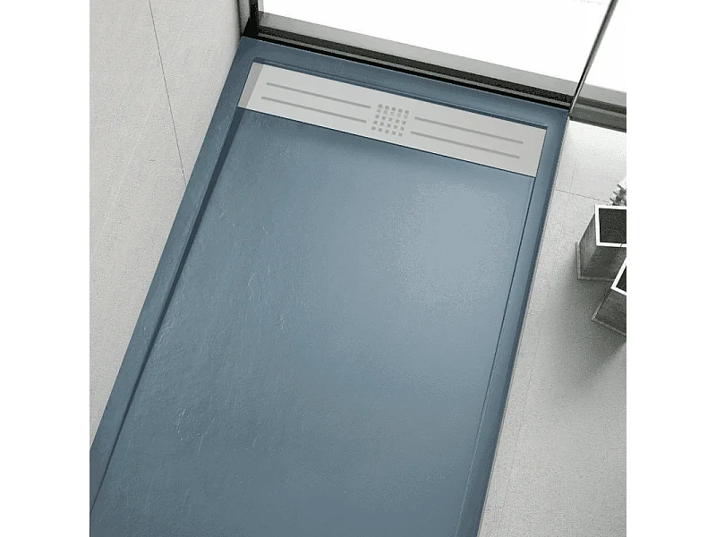 Plato de ducha resina ELITE antracita  80x110cm rejilla acero inox.