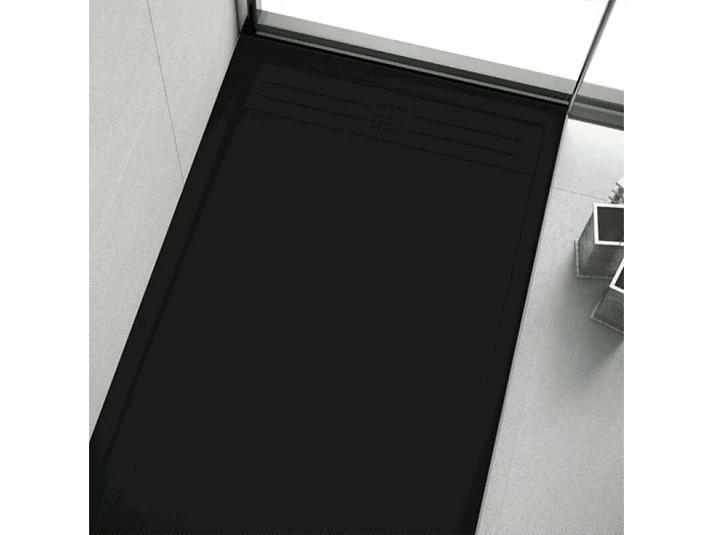 Plato de ducha resina ELITE NEGRO  90x190cm rejilla inox