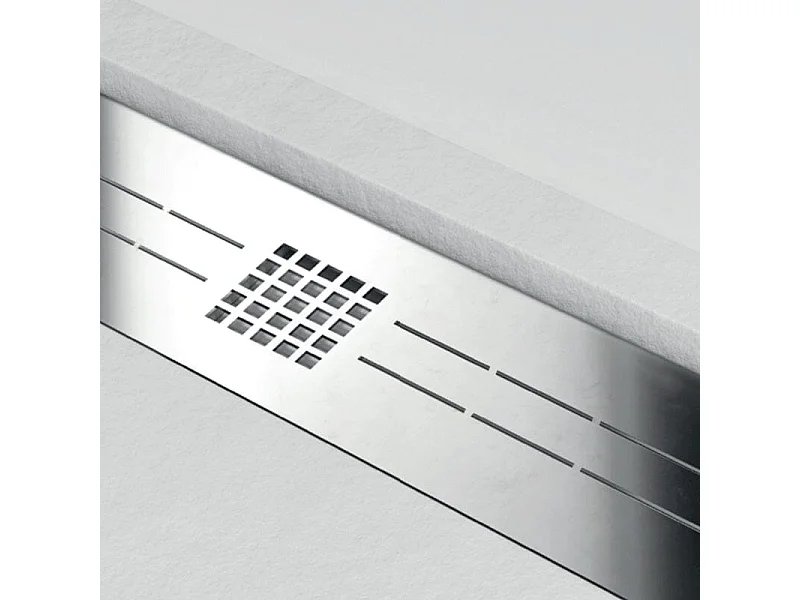Plato de ducha resina ELITE blanco  80x170cm rejilla acero inox.
