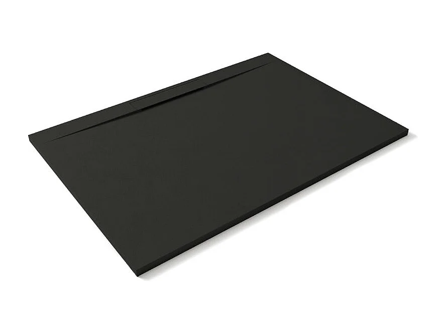 Mineralguss-Duschwanne extra flach LYRA SCHWARZ 100x160cm