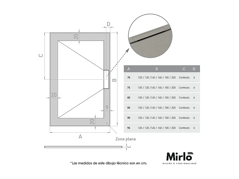 Plato de ducha resina LYRA NEGRO  90x160cm