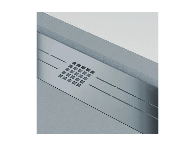 Plato de ducha resina ELITE CENIZA  80x150cm rejilla inox