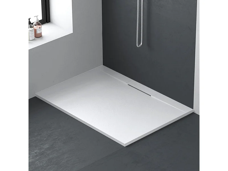 Mineralguss-Duschwanne extra flach LYRA WEISS 90x120cm