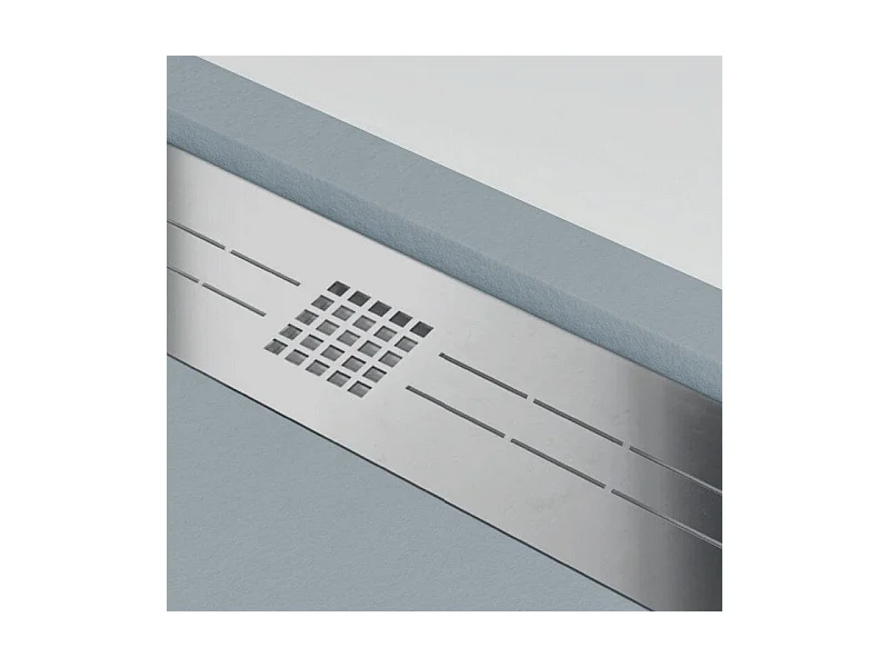 Plato de ducha resina ELITE CENIZA  80x110cm rejilla inox