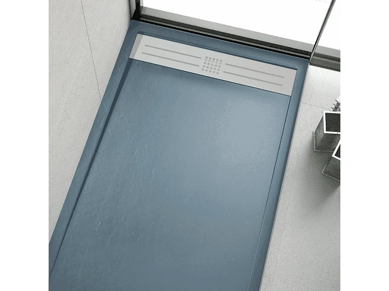 Plato de ducha resina ELITE ANTRACITA  80x160cm rejilla inox