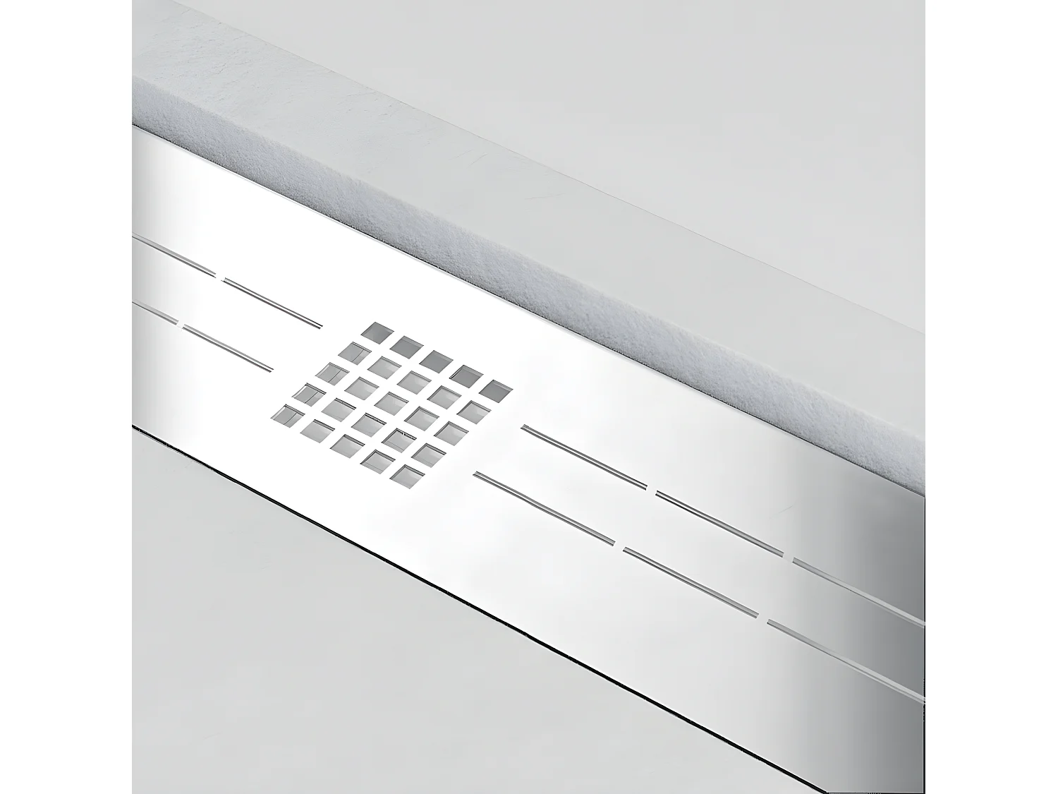 Plato de ducha resina ELITE BLANCO  70x180cm rejilla inox