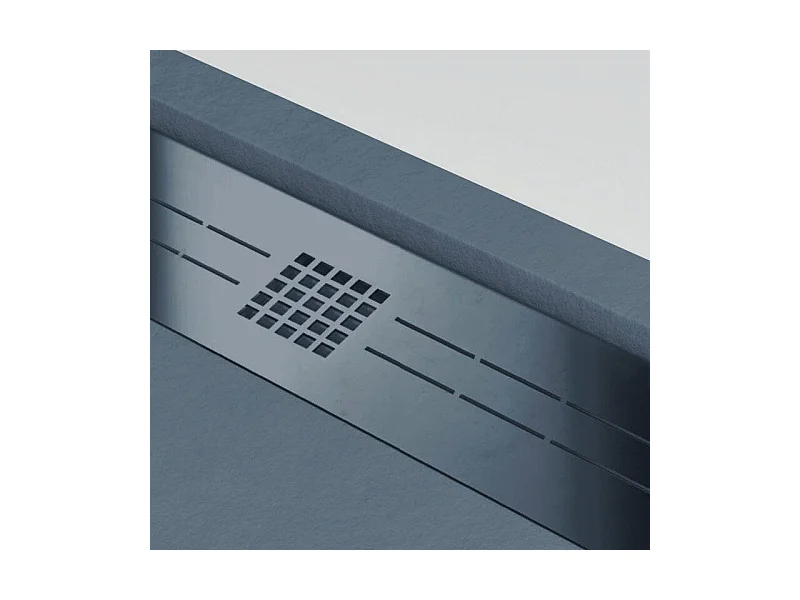 Plato de ducha resina ELITE ANTRACITA  80x200cm rejilla inox