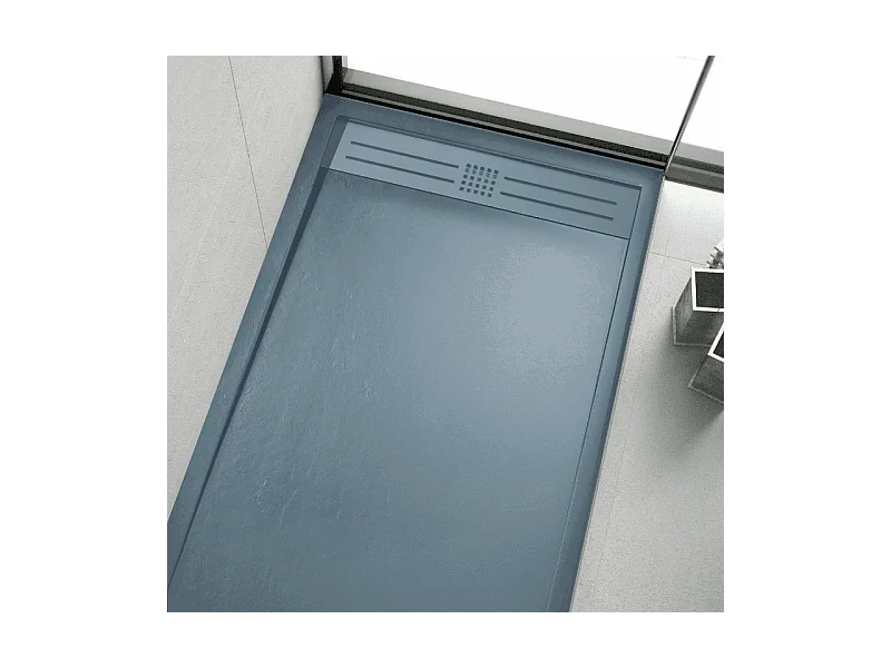 Plato de ducha resina ELITE ANTRACITA  80x200cm rejilla inox