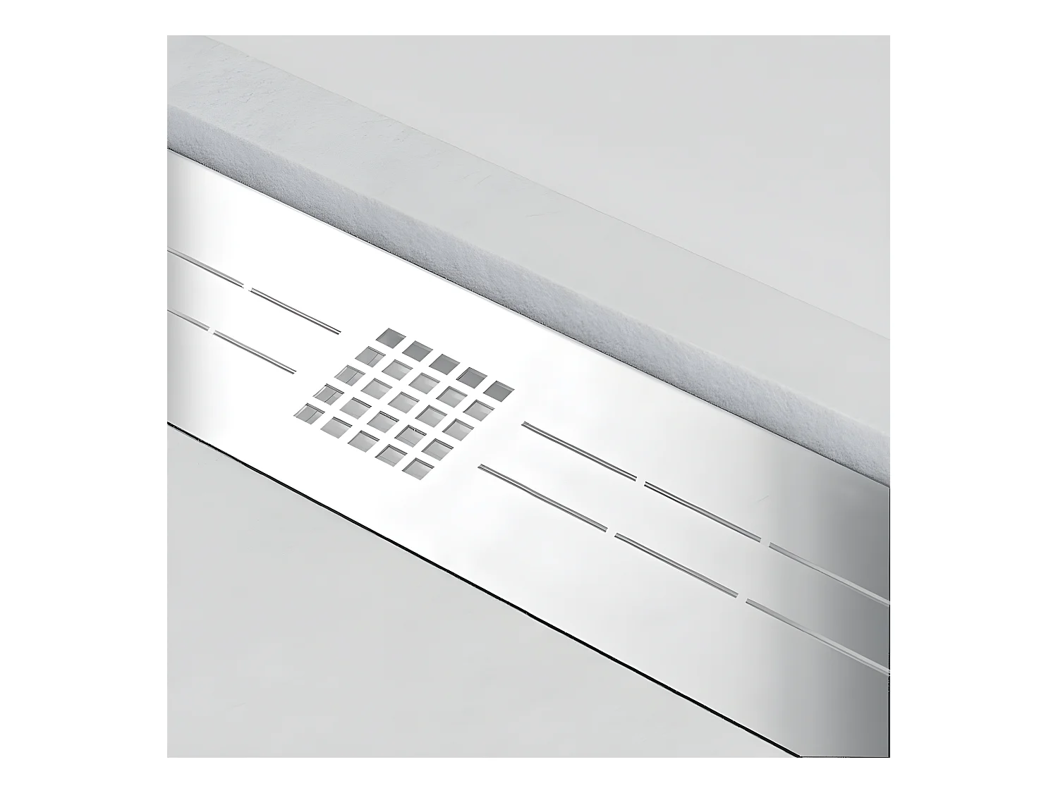 Plato de ducha resina ELITE BLANCO  90x130cm rejilla inox