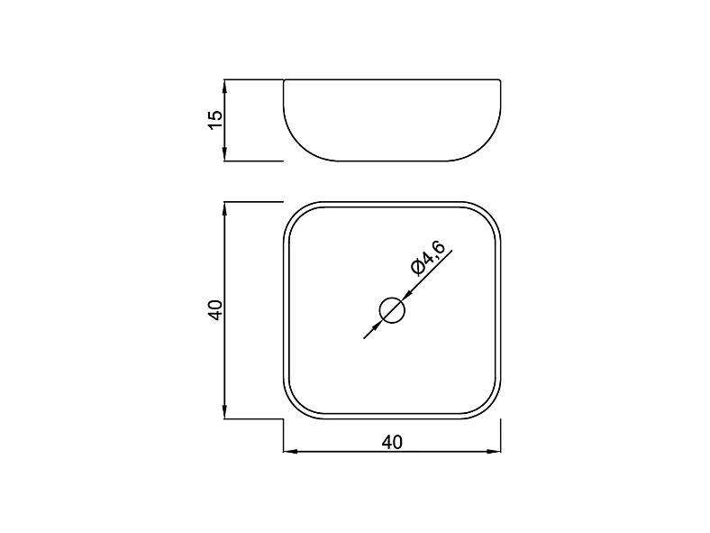 Lavabo blanco brillante sobre encimera cerámico PALERMO 40 x 40 cm