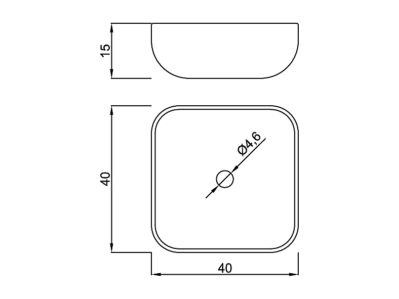 Lavabo blanco brillante sobre encimera cerámico PALERMO 40 x 40 cm