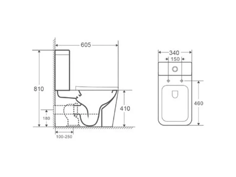 Toilette WC à poser PISA en céramique