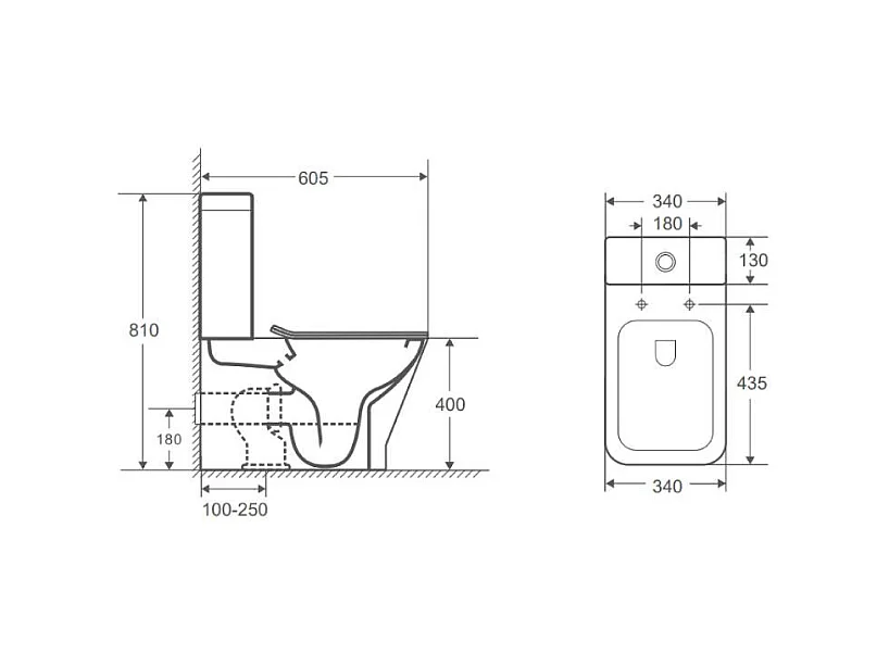 Inodoro cerámica RHODAS cisterna baja