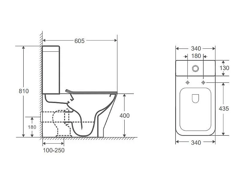 Inodoro cerámica RHODAS cisterna baja