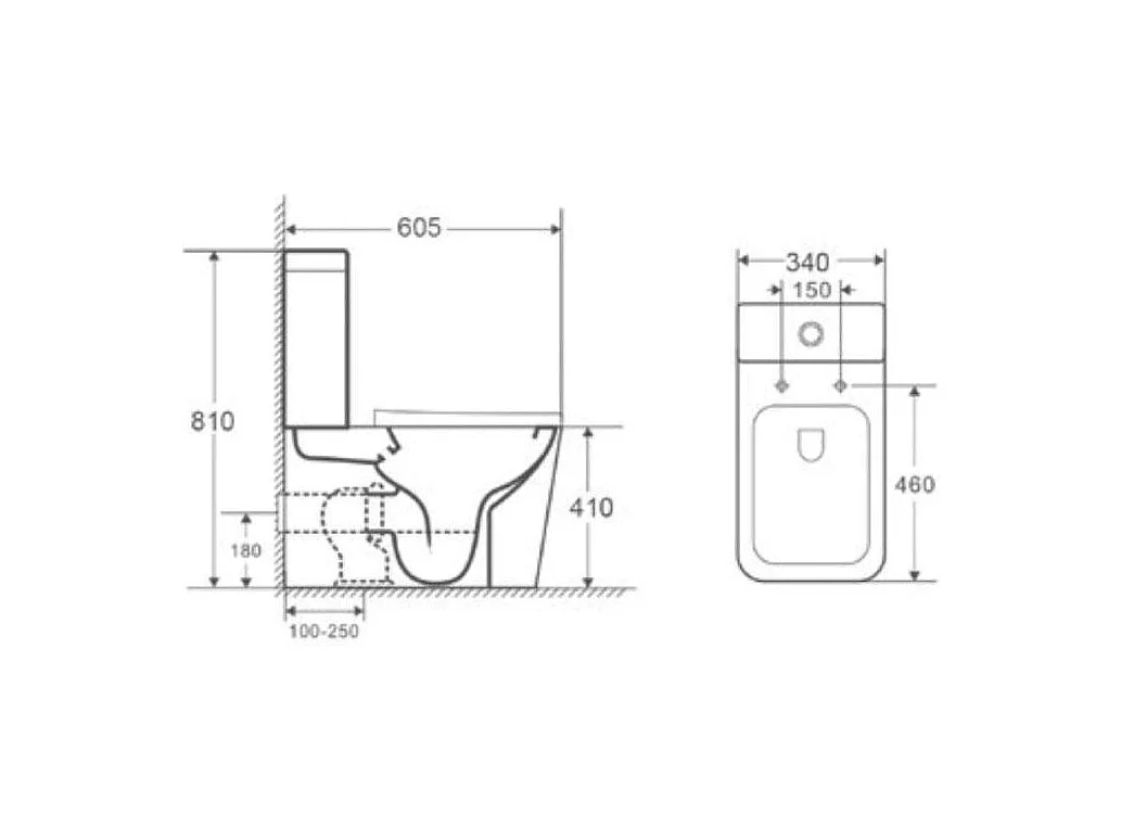 Toilette WC à poser PISA en céramique noir mat