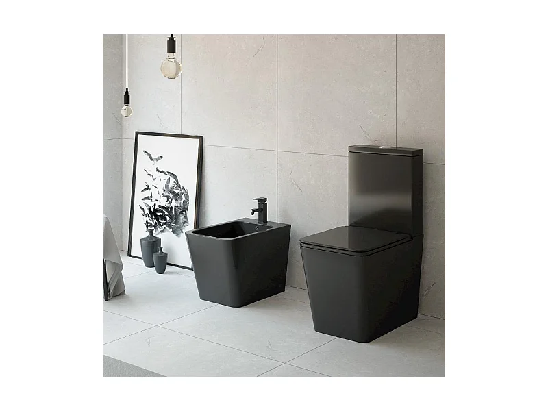 Toilette WC à poser PISA en céramique noir mat