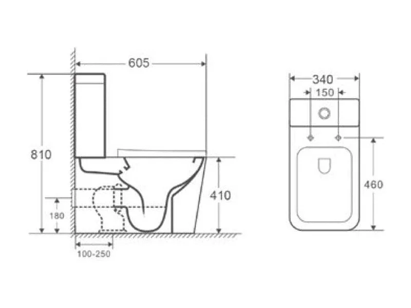 Toilette WC à poser PISA en céramique noir mat