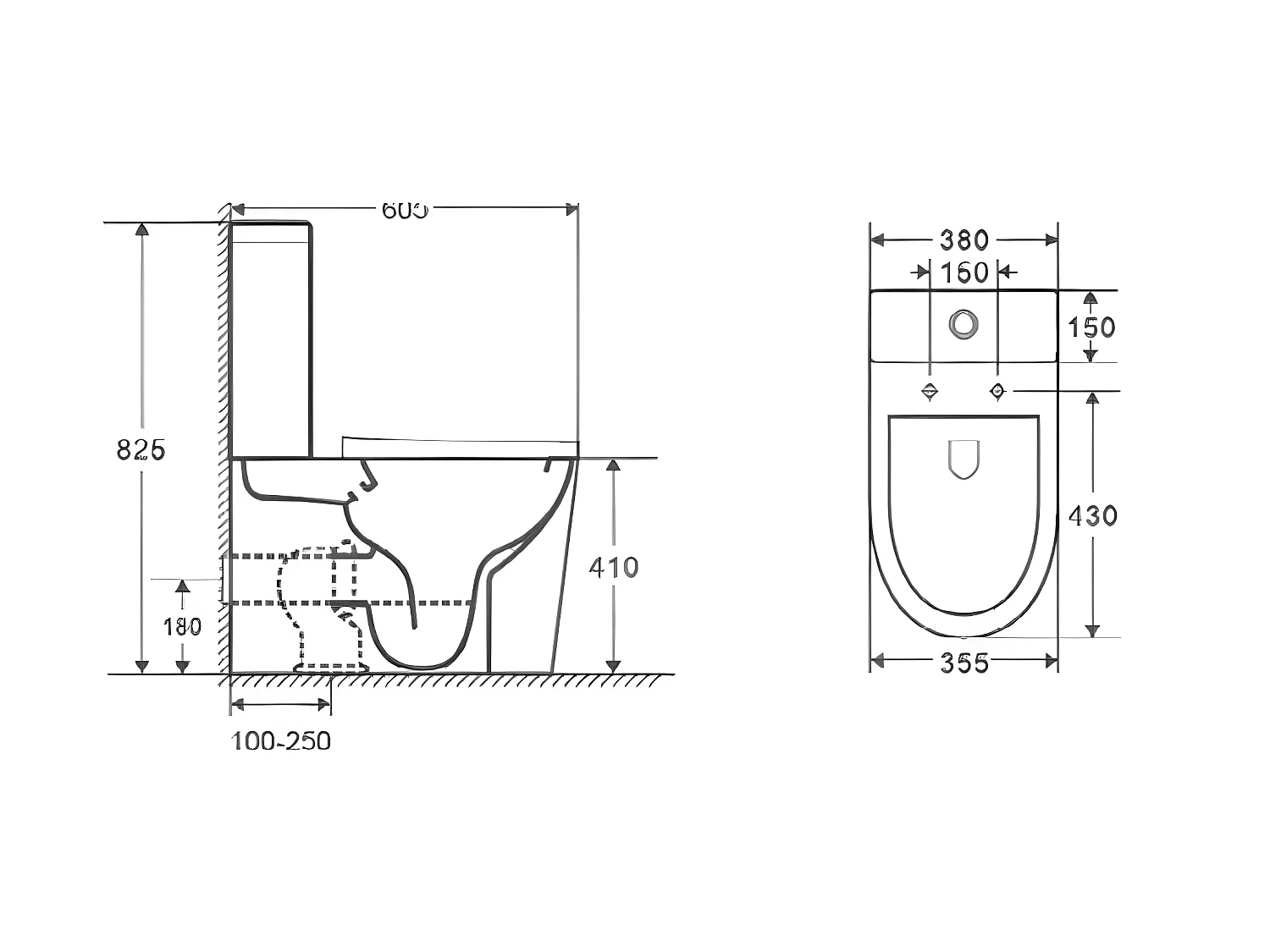 Toilette WC à poser TURIN en céramique