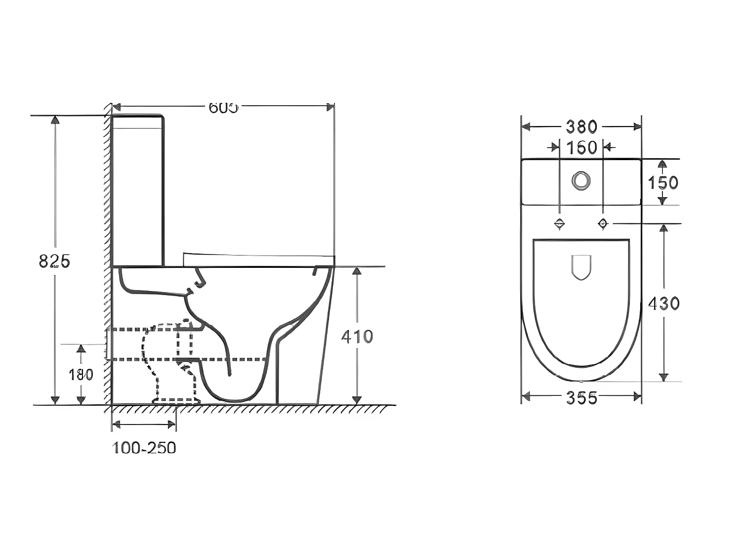 Toilette WC à poser TURIN en céramique