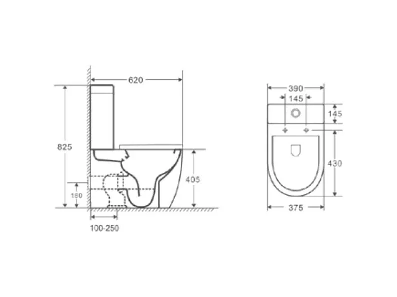 Toilette WC à poser GENOVA en céramique