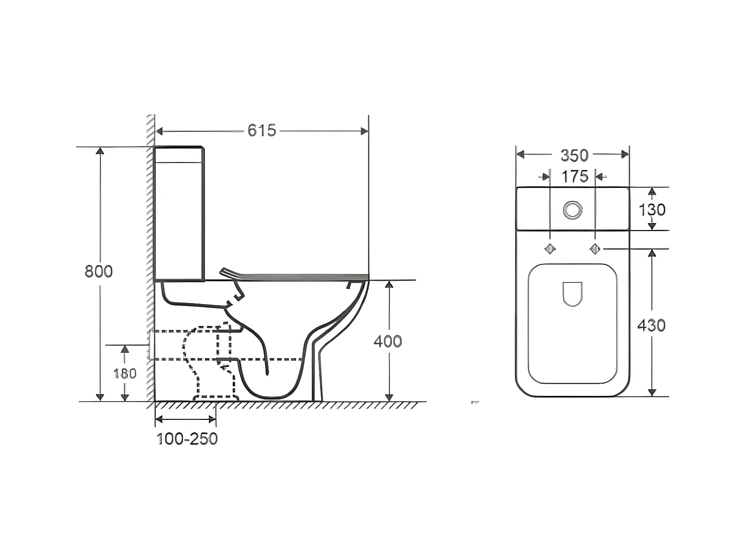 Toilette WC à poser CRETA en céramique