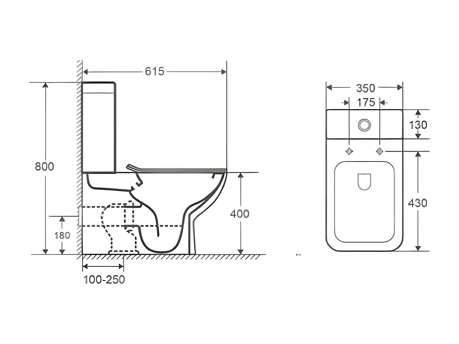 Inodoro cerámica CRETA cisterna baja