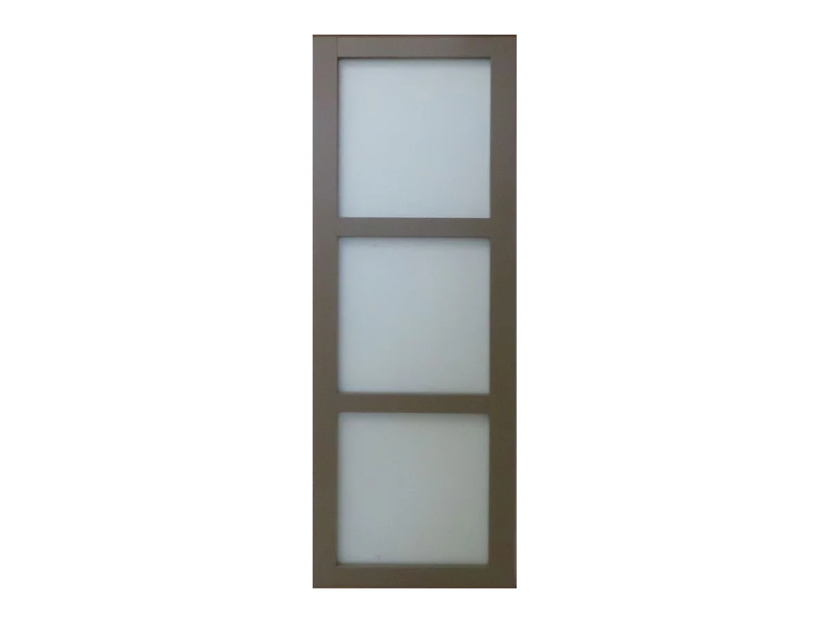Porte Coulissante Marron Ral7006 Vitree H204 X L83 + Rail Alu Blanc Gd Menuiseries