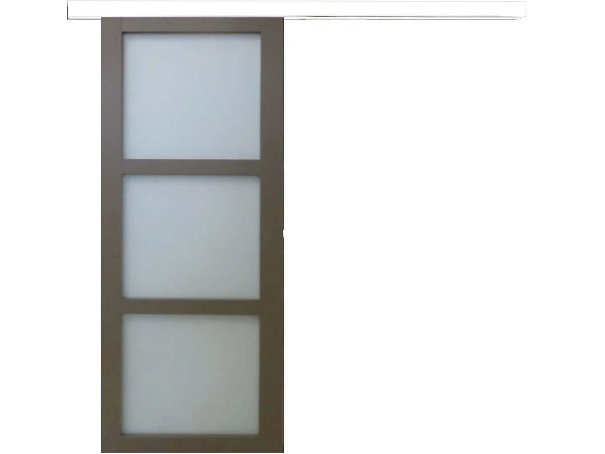 Porta scorrevole in vetro 204x83 con binario bianco