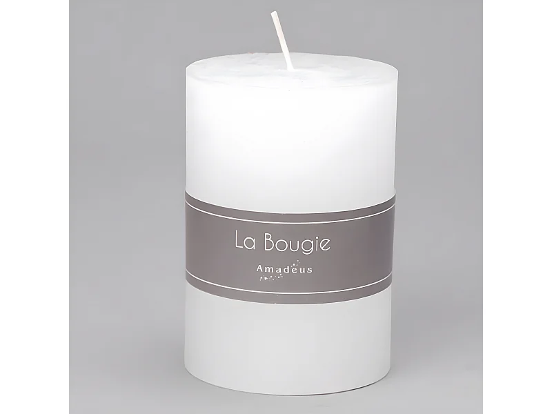 Bougie petit cylindre 7 x 10 cm blanc (lot de 6)