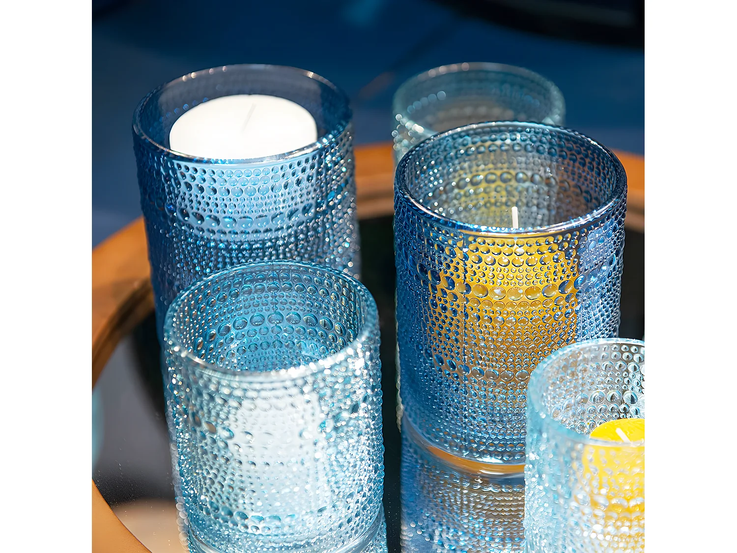 Bougie petit cylindre 7 x 10 cm blanc (lot de 6)